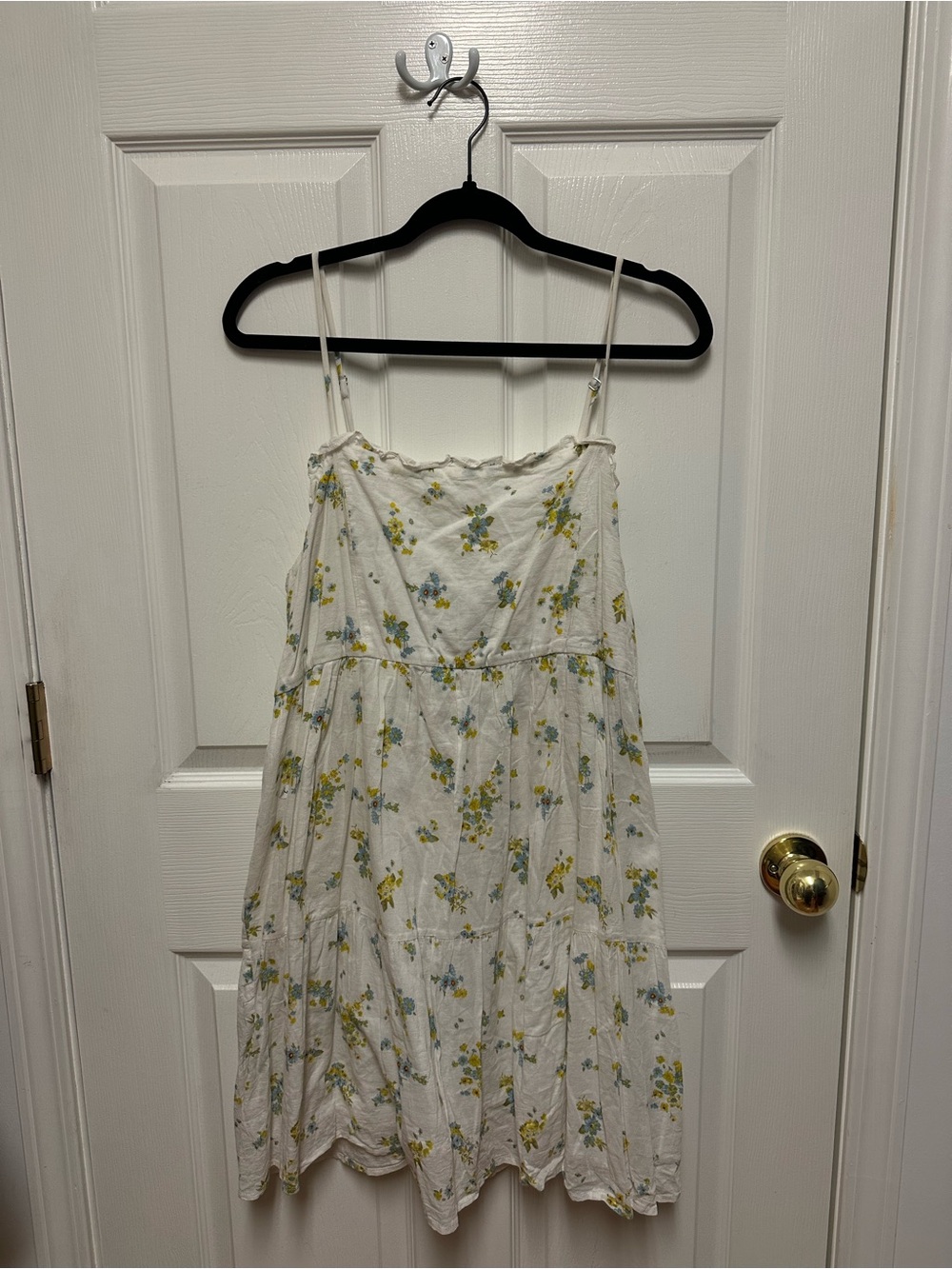 Wild Fable XXL White Blue Yellow Floral Tiered Midi Sundress Cottagecore